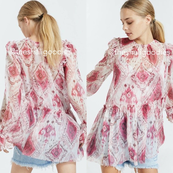 ZIMMERMANN Wavelength Asymmetric Blouse Silk Top
